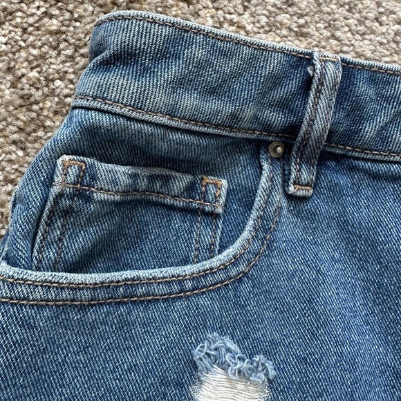 Pacsun High Rise Festival Distressed Denim Jean Shorts Medium Wash Women Size 27 - Picture 3 of 14